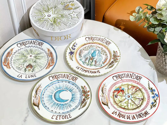 CHRISTIAN DIOR Set of 4 Dinner Plates (La Roue De La Fortune)