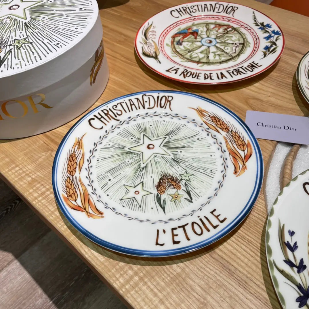 CHRISTIAN DIOR Set of 4 Dinner Plates (La Roue De La Fortune)