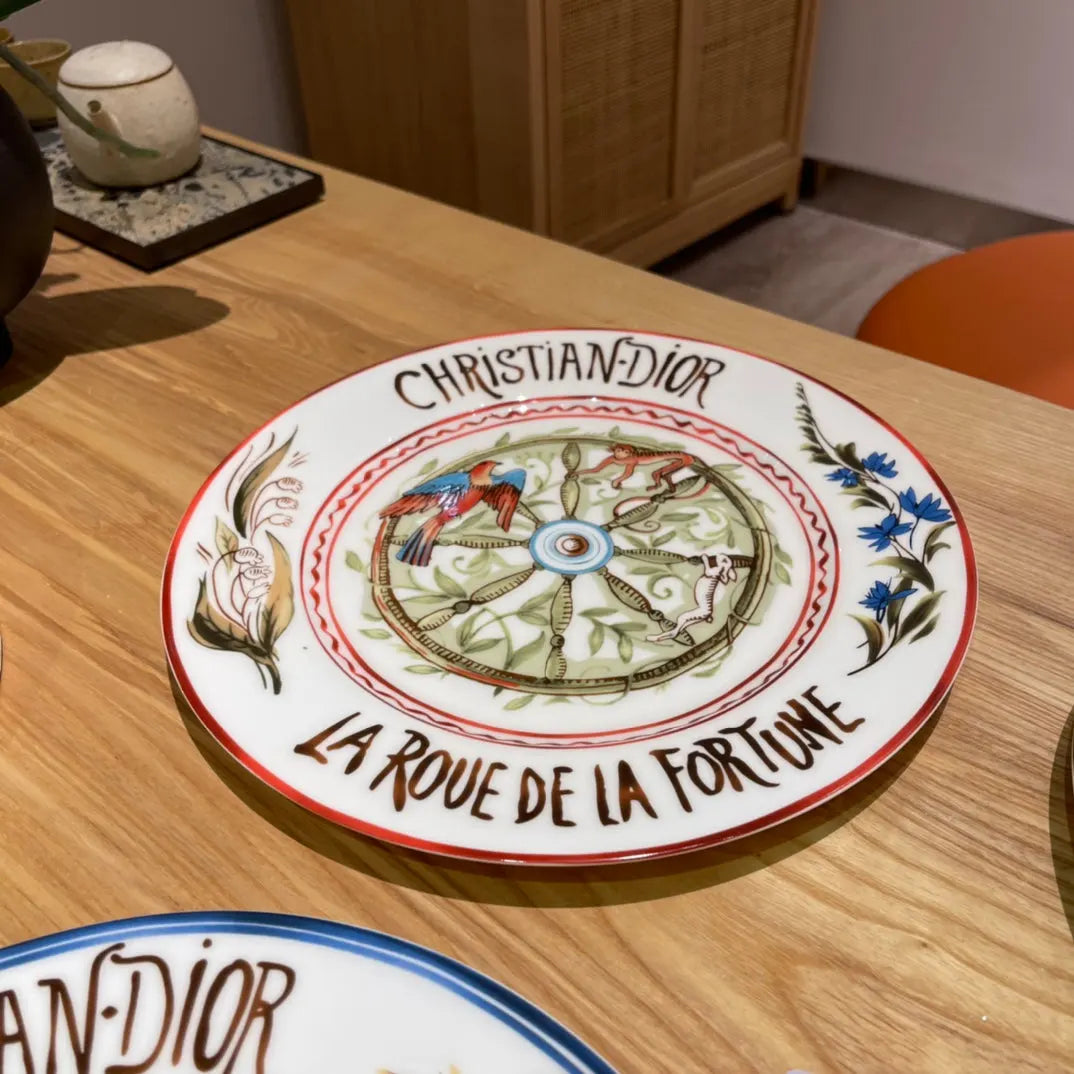 CHRISTIAN DIOR Set of 4 Dinner Plates (La Roue De La Fortune)
