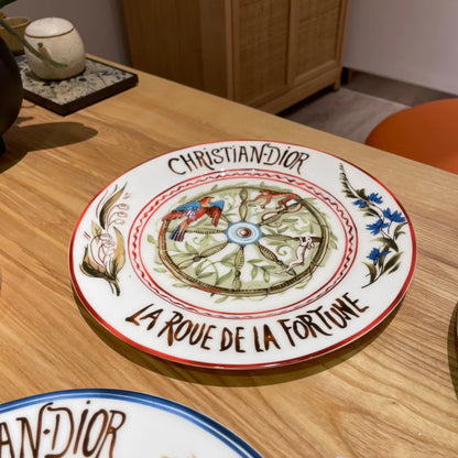 CHRISTIAN DIOR Set of 4 Dinner Plates (La Roue De La Fortune)