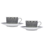 Hermes H Deco Coffee Cup & Saucer White & Black